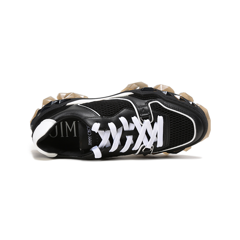 周仰杰jimmychoo女士织物配皮网眼系带休闲运动鞋diamondxtrainerfvzk