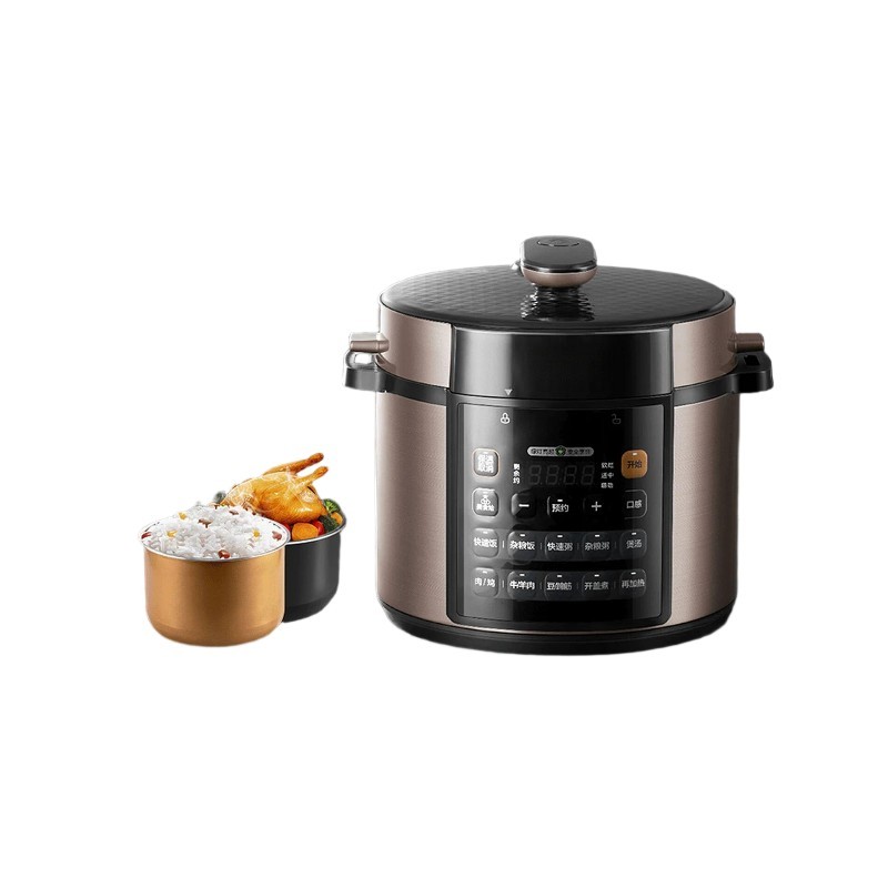 苏宁 粤鹏 电压力锅 MD银黑色5L 偏远地区不发货高清大图