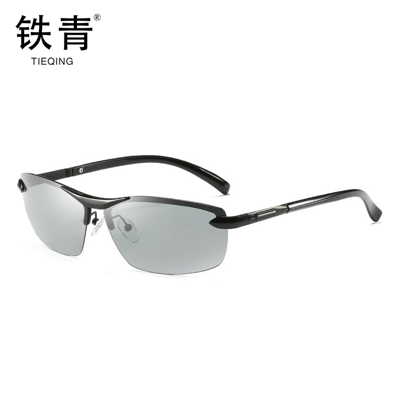 铁青偏光太阳镜日夜两用变色夜视驾驶开车墨镜 Y26 副高清大图