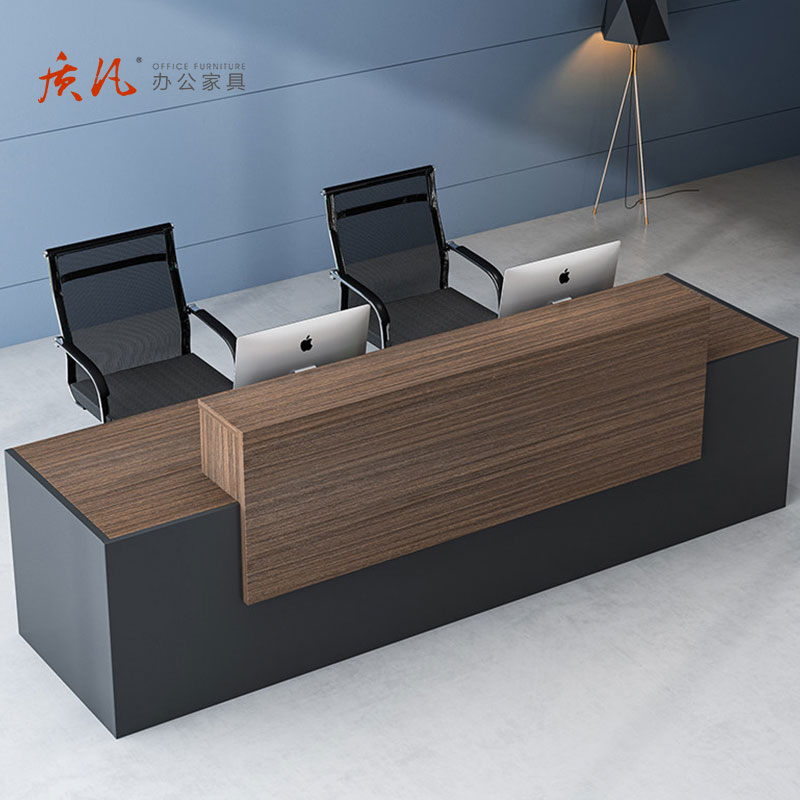 苏宁 质凡 办公家具板式咨询台服务迎宾接待台前台 3200x600x1000mm高清大图