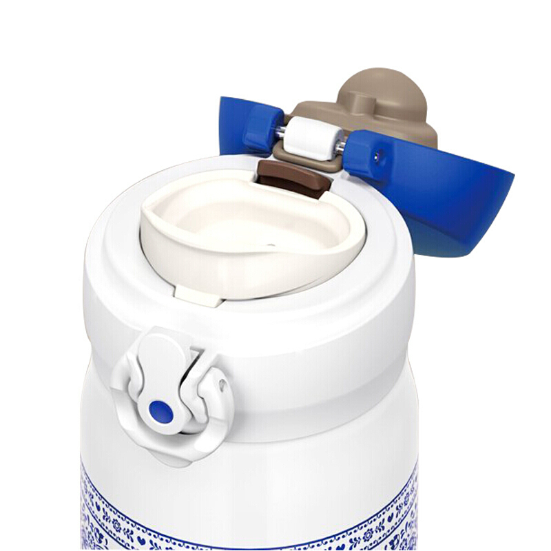 膳魔師(THERMOS)JNL-402保温杯304不锈钢高真空断热水杯时尚便携一键即开400ml 白色