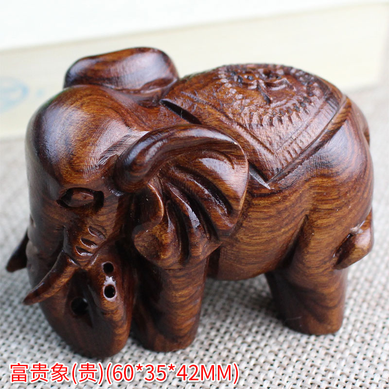 厂家直销老挝花梨木手把件实木旅游工艺品酸枝木把玩件貔貅葫芦象 富贵象贵