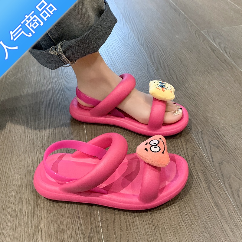 SUNTEK凉鞋女夏季百搭2023年新款卡通仙女风配裙子法式罗马凉鞋厚底高清大图