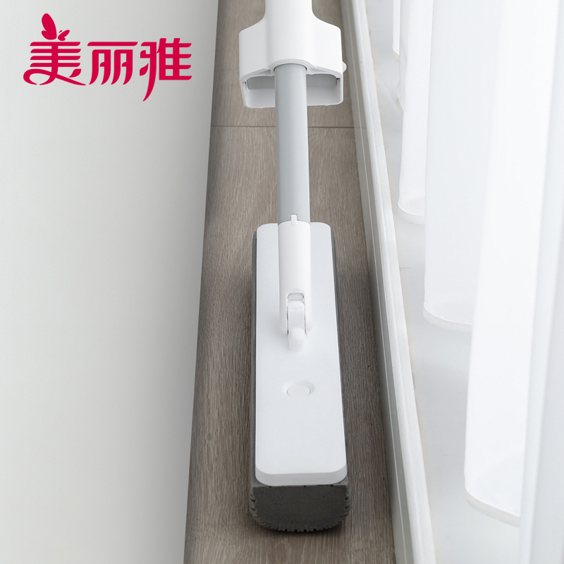 美丽雅 胶棉拖把家用清洁免手洗推拉挤水懒人胶棉拖(加赠棉头1个)