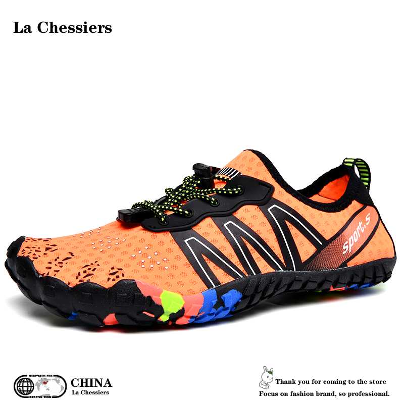 La Chessiers户外溯溪鞋男女沙滩鞋防滑水陆两栖速干涉水鞋透气游泳鞋男钓鱼鞋 桔色 44码
