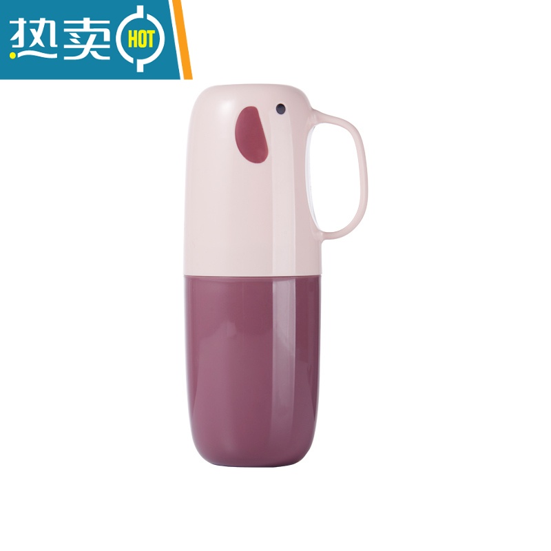 敬平洗漱口杯旅行便携式牙杯牙刷收纳牙具盒刷牙儿童可爱宿舍套装牙缸 浅粉+深粉洗漱杯高清大图