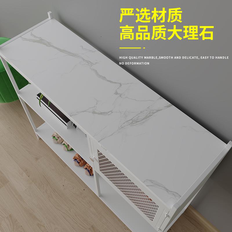 汐岩北欧入户玄关柜轻奢风客厅装饰柜靠墙铁艺置物架进小户型桌子高清大图