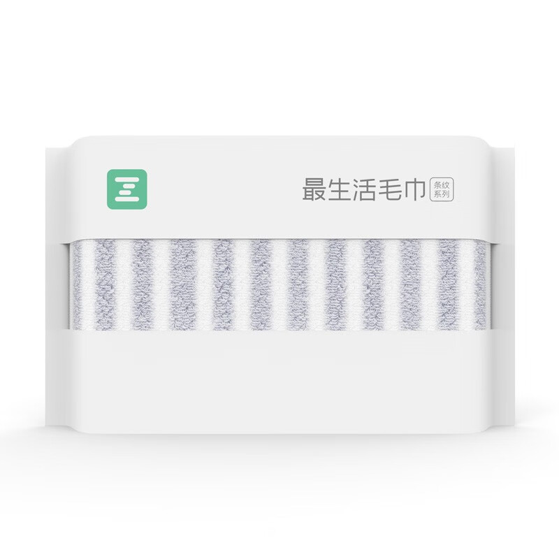 新疆长绒棉洗脸巾 全棉强吸水棉柔巾 纯棉家用条纹面巾 灰白