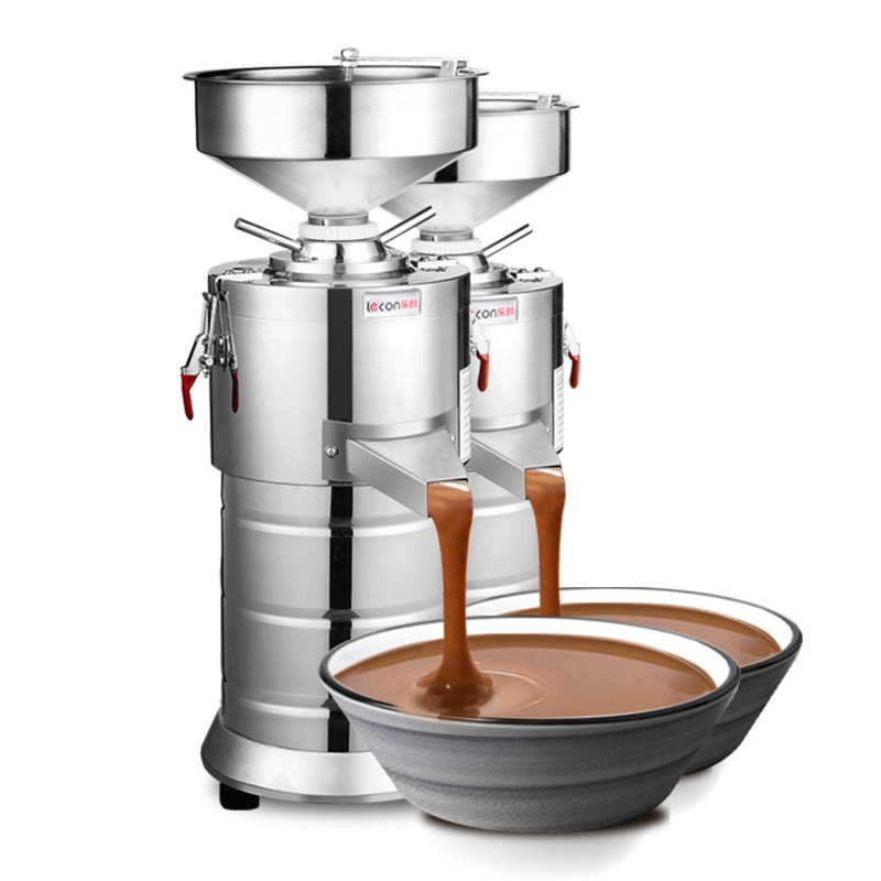 乐创lecon芝麻酱机商用打花生酱机器电动小型家用全自动研磨机磨浆机