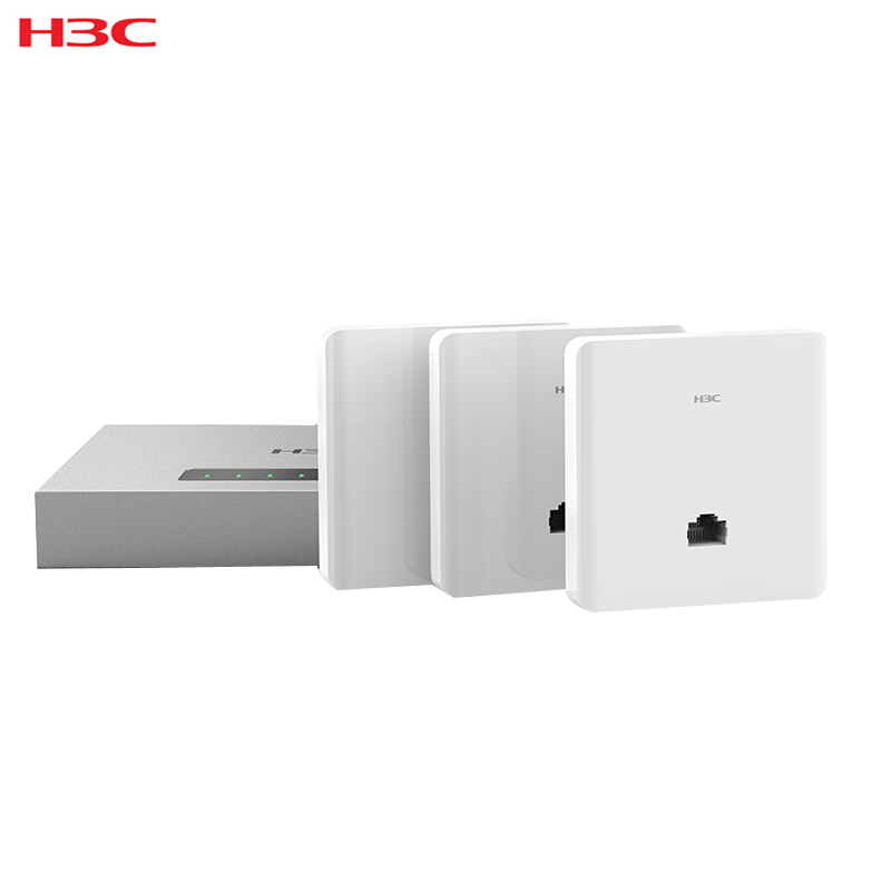 华三(H3C) H5套装(H100+3A200G) 千兆无线AP面板套装 传输速率 1200M 无线穿墙覆盖 嵌入式86型面板式无线wifi 路由器