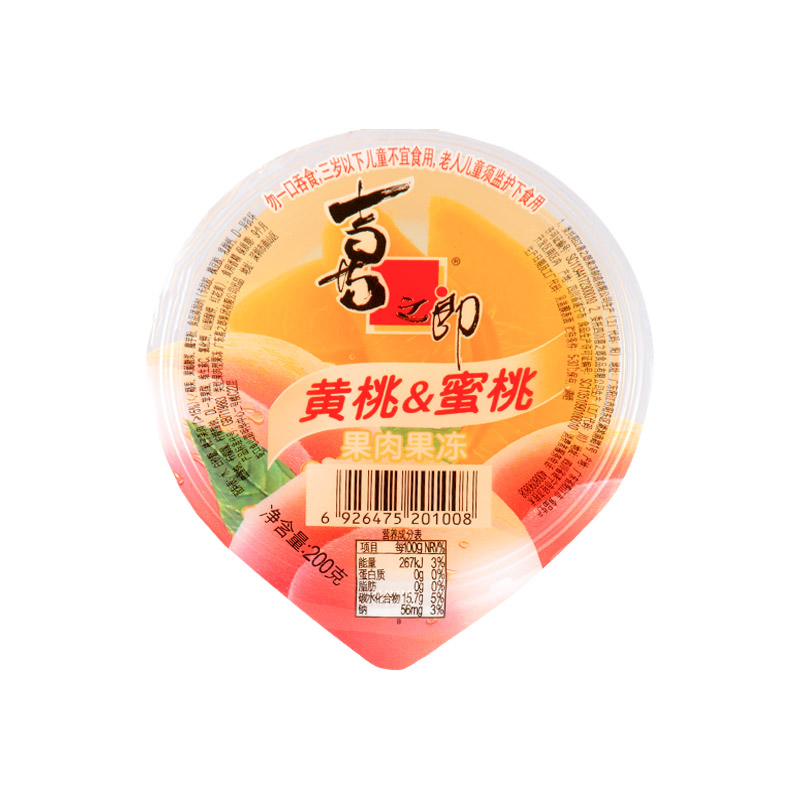 喜之郎 黄桃&蜜桃果冻果肉杯 200g/杯