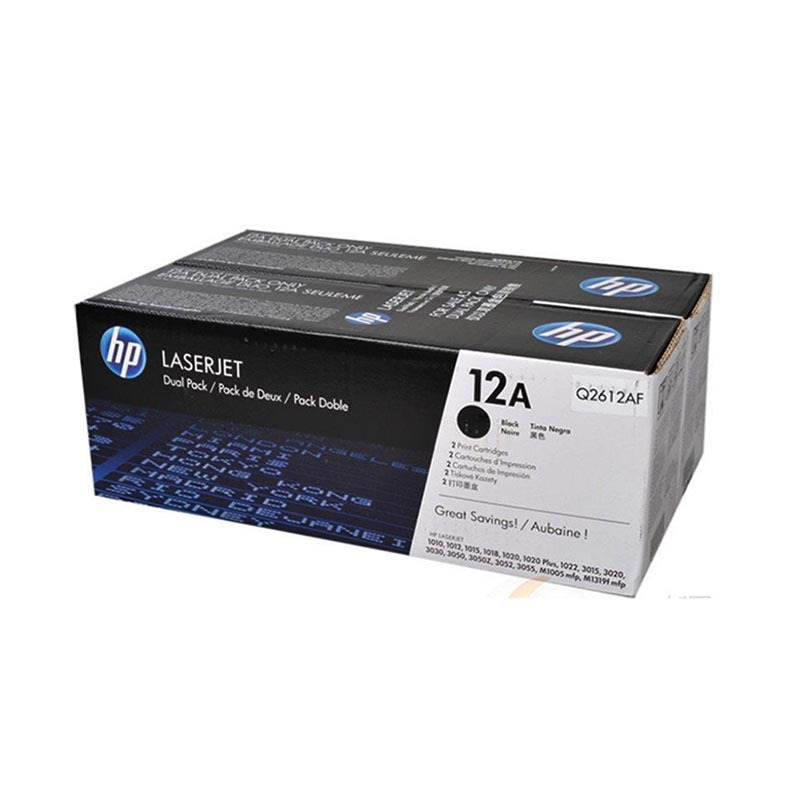 惠普(hp)Q2612AF(12AF ) 黑色硒鼓 双包装 适用 HP 1020 M1005 M131 单支装