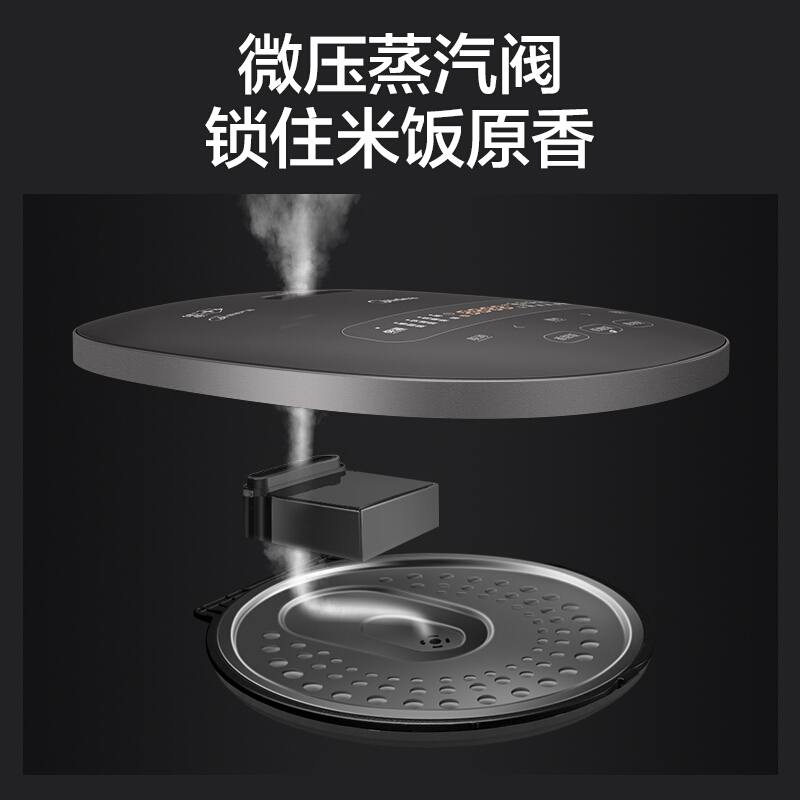 美的(Midea)MB-CFB4080HL电饭煲电饭锅IH立体电磁加热微压香甜饭4L升米汤煲定时预约精铁釜(线下同款)