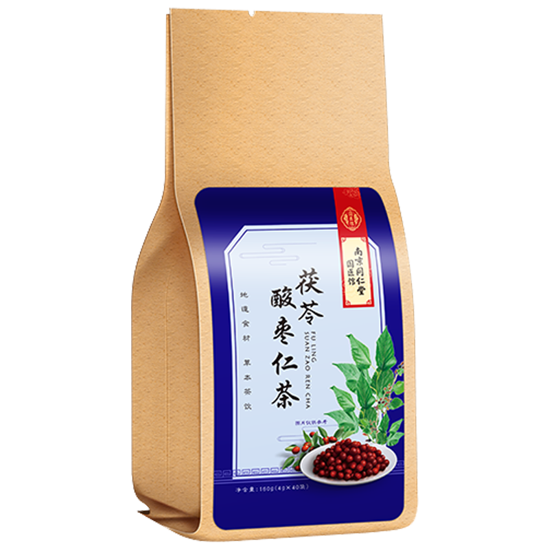 南京同仁堂茯苓酸枣仁茶茯苓百合茶助膏丸失眠安睡多梦睡眠质量差养生茶