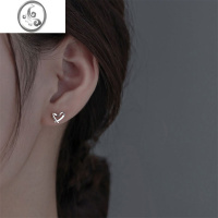 JiMiPT950铂金耳钉女爱心耳环白金耳饰轻奢小众设计高级感耳坠送女友