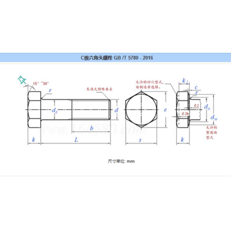 石哈4.8级外六角螺栓-C级M10*45(个)图片