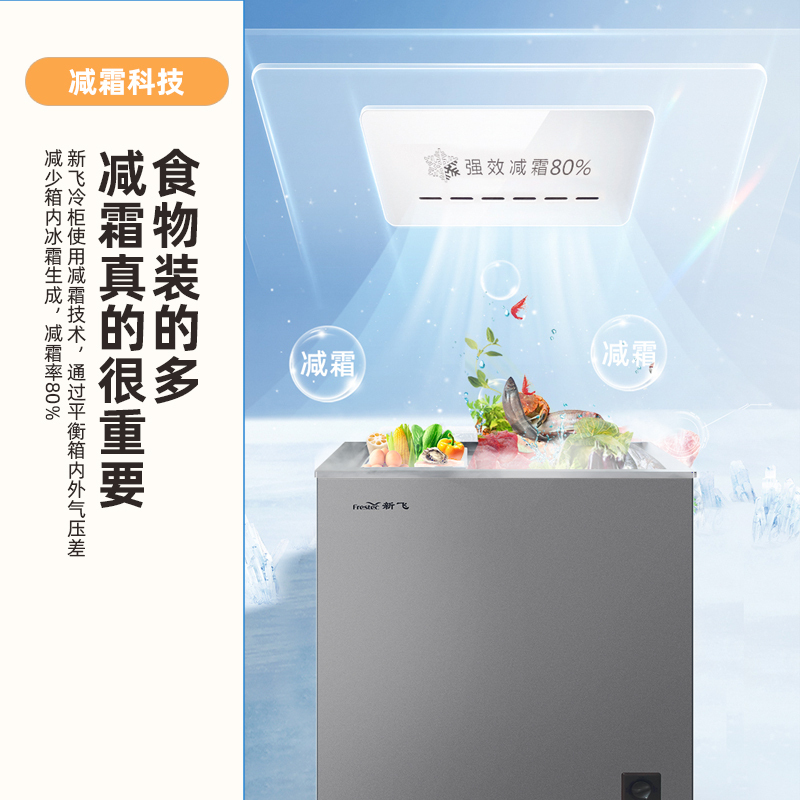 新飞(frestec)142升单温小冰柜 一级能效冷藏冷冻转换家用变温母乳小冰箱冷柜BC/BD-142KAT/L高清大图