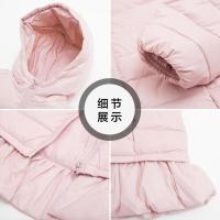 【2件2.5折价：64.8】米喜迪mecity童装女童冬装红色连帽轻薄短款儿童羽绒服_