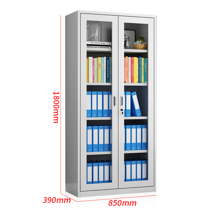 科野文件柜办公柜钢制铁皮柜资料柜档案柜储物柜通体玻璃文件柜