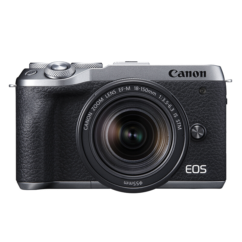佳能(Canon) EOS M6 Mark II (15-45 IS STM+55-200 IS)(银色)数码微单相机 约3250万像素