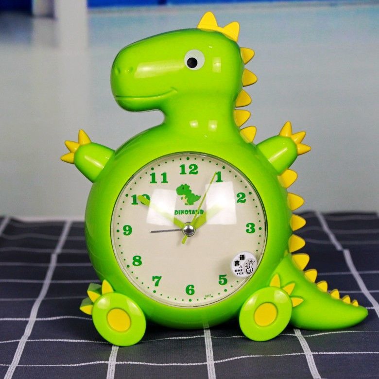 座钟客厅学生闹钟创意恐龙床头可爱会说话懒人钟语音懒虫起床定时钟表