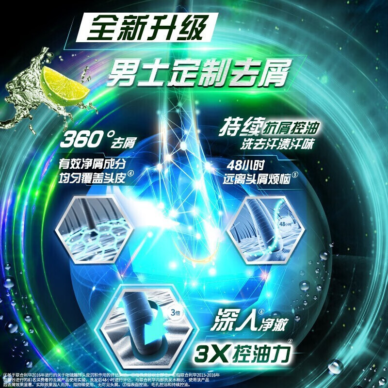 清扬 CLEAR 男士去屑止痒洗发水 深层清洁控油清爽持久净爽体验高清大图