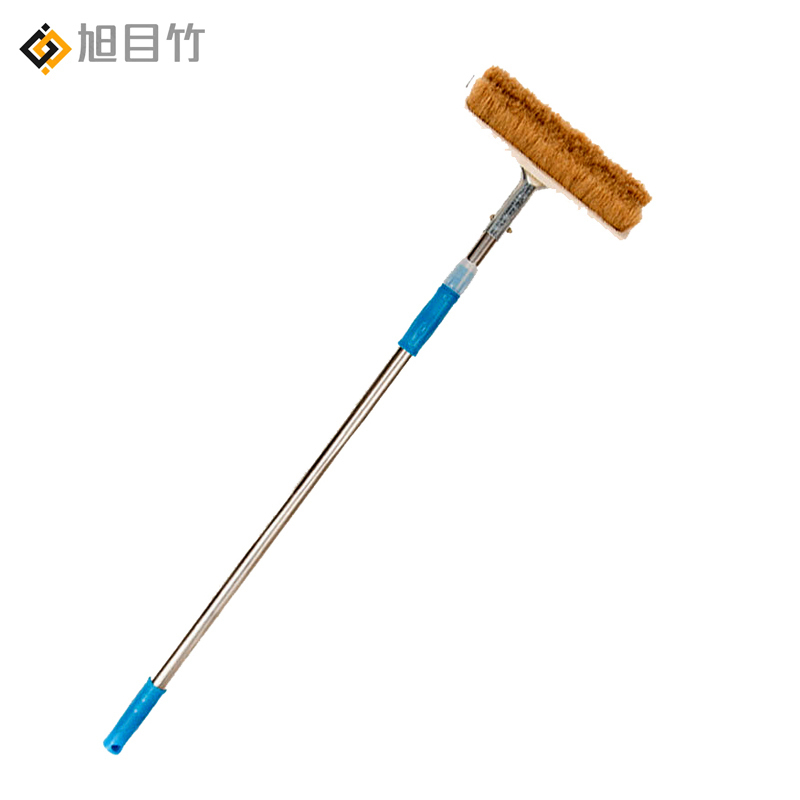 旭目竹 加密软毛猪鬃洗车毛刷26cm猪毛刷头 2.5米不锈钢杆 套高清大图
