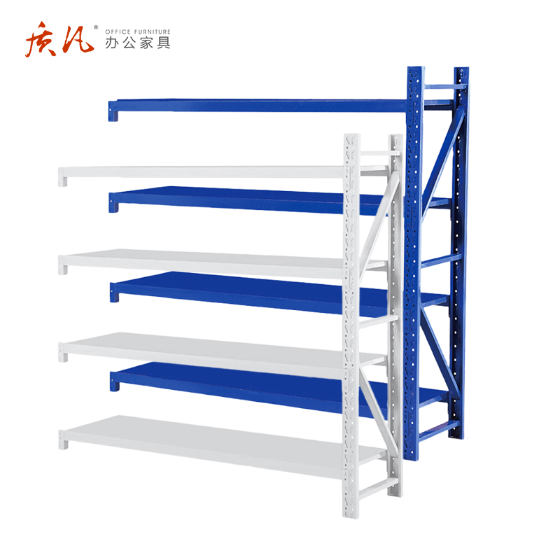 质凡货架仓库货架置物架展示架蓝色中型长120宽50副架承重240kg高清大图
