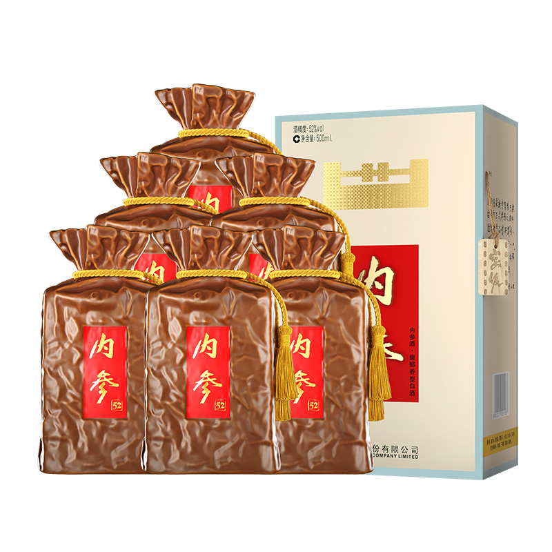 酒鬼酒 52度内参酒500ml*6瓶整箱装馥郁香型国产粮食白酒