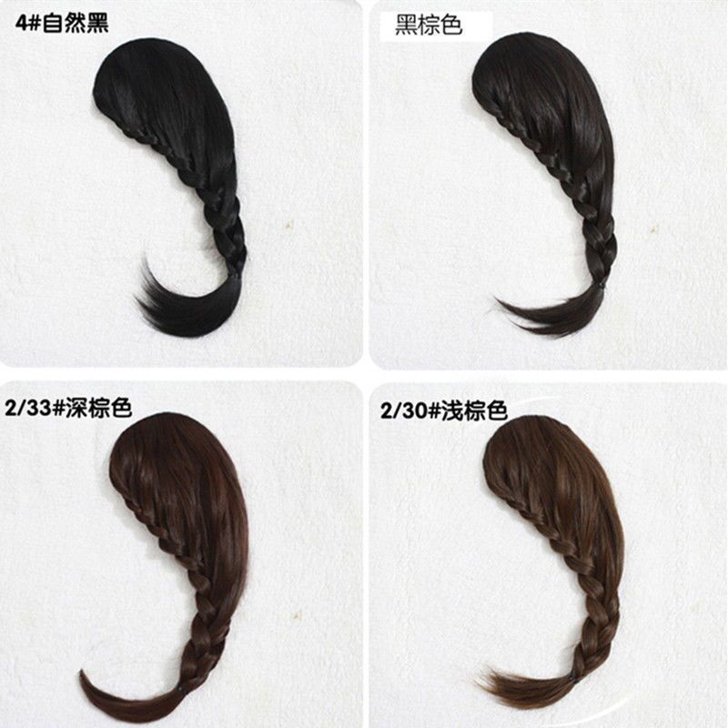 麻花辫假刘海仿真斜刘海黑色自然修脸女假发刘海斜假流海头帘逼真 【刘海左斜】深棕色