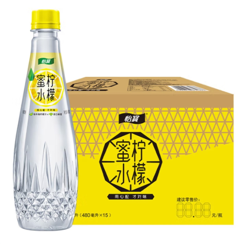 怡宝蜜水系列柠檬饮料480ml*15瓶整箱装