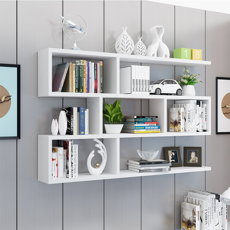 书架墙上置物架壁挂墙储物柜卧室墙面创意格子客厅挂柜吊柜墙壁柜