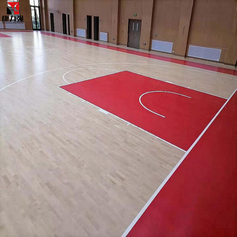 康力强室内体育运动木地板篮球馆实木木地板羽毛球馆木地板高清大图