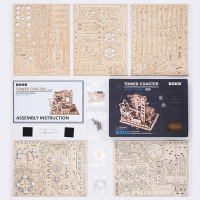 若态若客轨道球滚珠diy手工拼装木制机械模型立体拼插拼图玩具创意儿童生日礼物成人男 LG503云梯