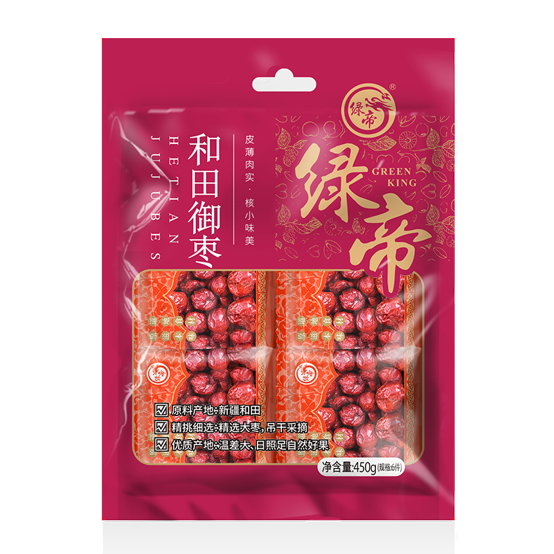 绿帝和田御枣450g干货 果干