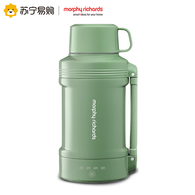 摩飞电器电热水壶便携式烧水壶旅行热水壶烧水杯真空保温壶不锈钢保温瓶大容量户外 MR6061 清新绿