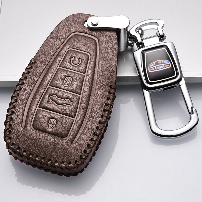 [补贴10%]专用于2020款吉利豪越钥匙套真皮缤瑞19款缤越汽车钥匙保护套包扣汽车钥匙包