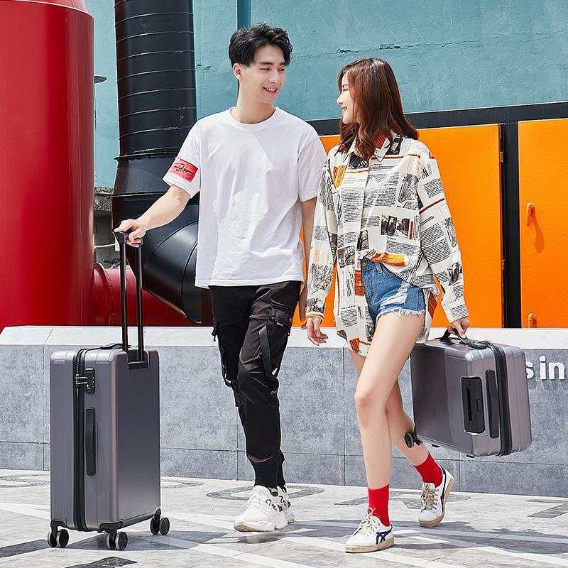 苏宁极物 PC万向轮拉杆箱旅行箱拉链箱 20寸