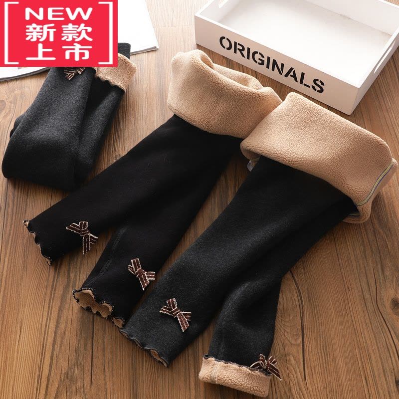 可莉允女童加厚加绒秋冬儿童高腰保暖一体绒外穿铅笔裤女宝宝棉裤保暖裤图片