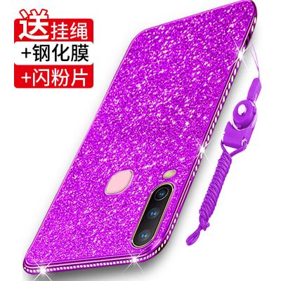 vivoY3手机壳闪粉vivoy3硅胶套镶钻vivov1901A软套vivoV1901T新款 闪粉-紫-裸壳+挂绳 vi