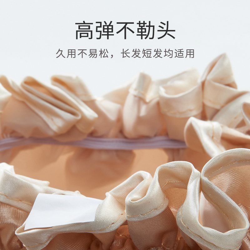 浴帽女防水洗澡加厚双层可爱韩国沐浴头套女款厨房防油烟帽子家用 三维工匠 [拍2送1,拍3送2,拍5送4]紫金粉单个装高清大图