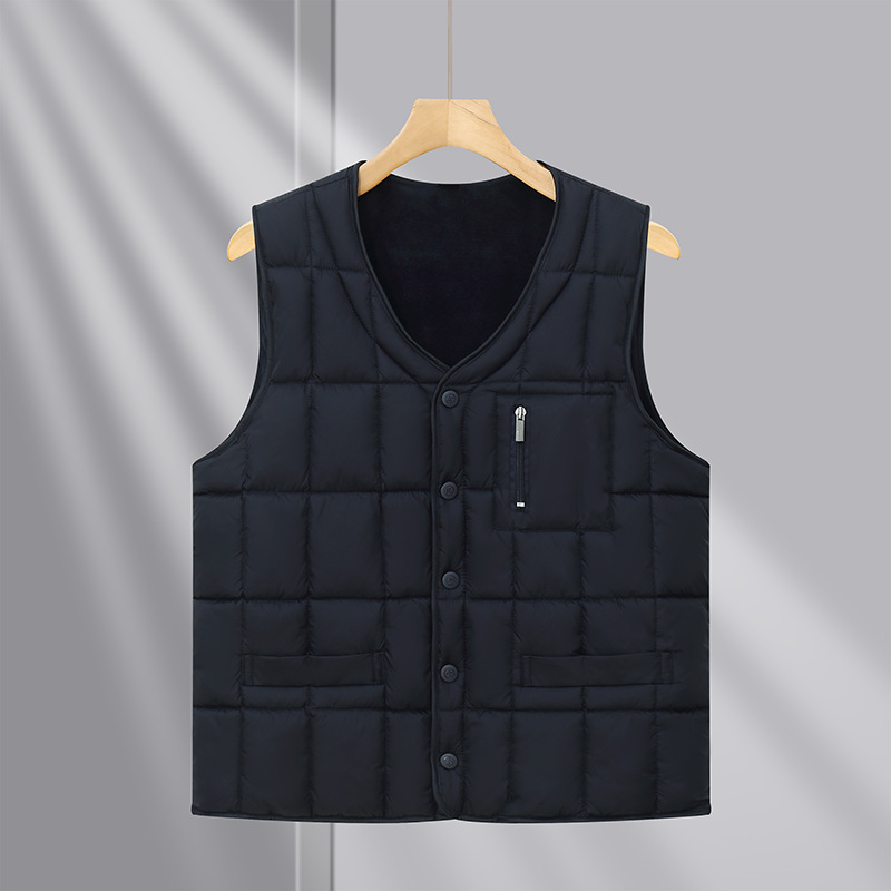 秋冬新款中老年加绒棉背心短款爸爸装大码马夹男士棉马甲加厚