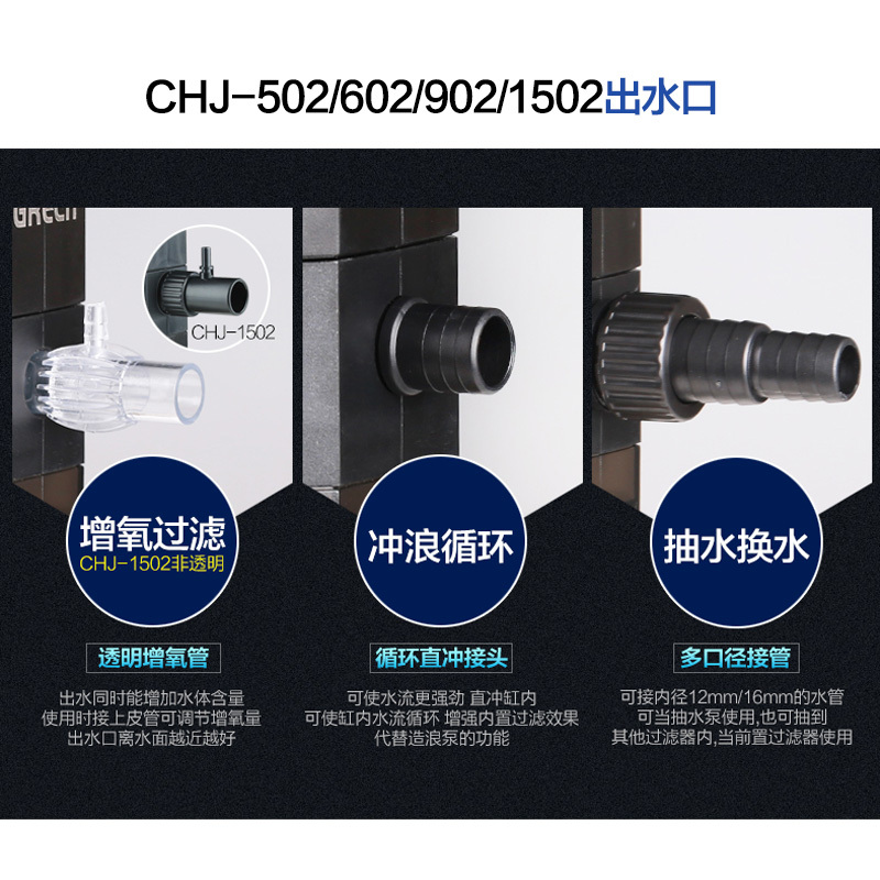 鱼缸过滤器养鱼氧气泵三合一增氧泵潜水泵水族箱过滤设备高清大图