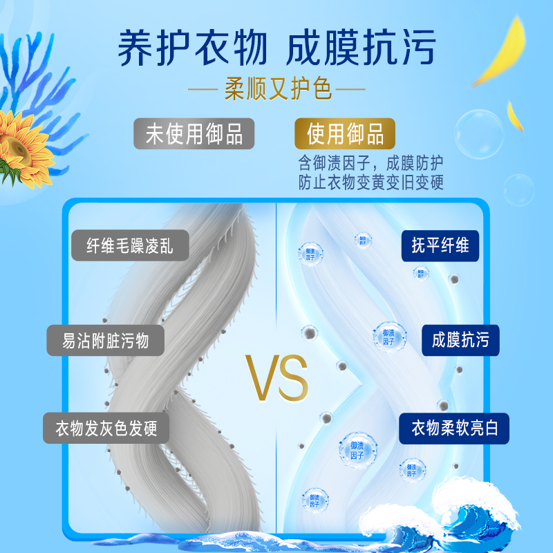 立白 御品海洋精华智净护衣洗衣液1kg 洗衣液香味持久 净渍柔顺 低泡易漂 手洗机洗可用 单瓶装