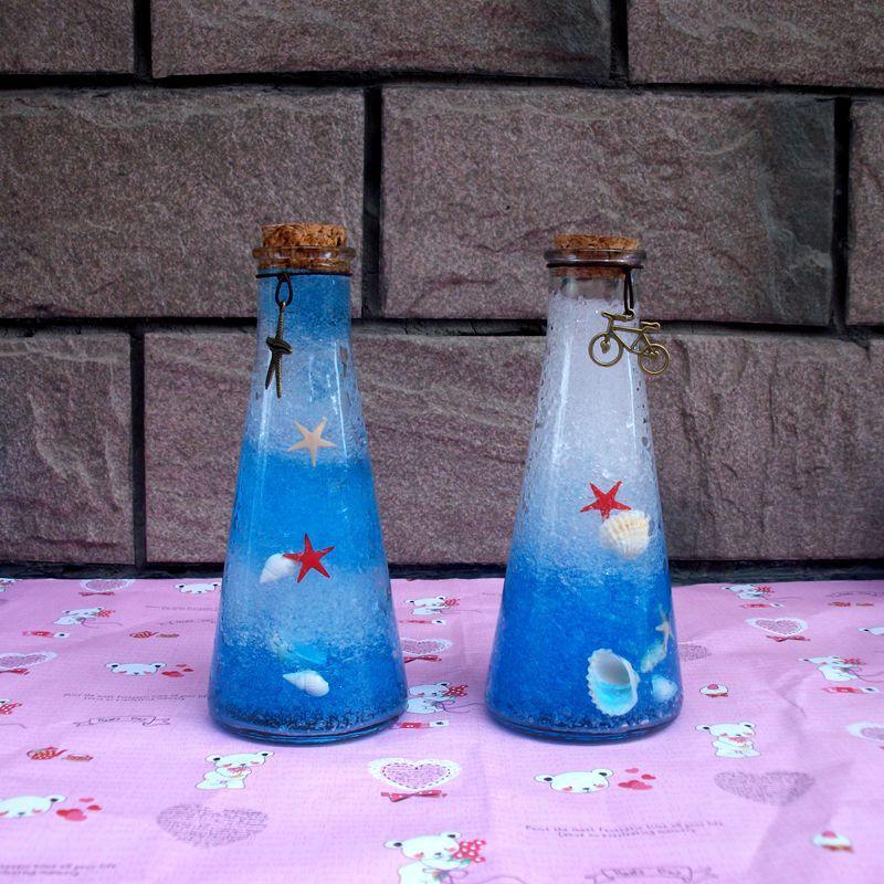 新款098海洋宝宝diy许愿瓶摆件 带木塞生日礼品幸运星漂流瓶送小女孩