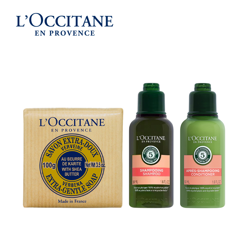 欧舒丹(L’OCCITANE) 经典草本洗护三件套(香皂100g+洗发水50ml+护发素50ml) 10256566高清大图