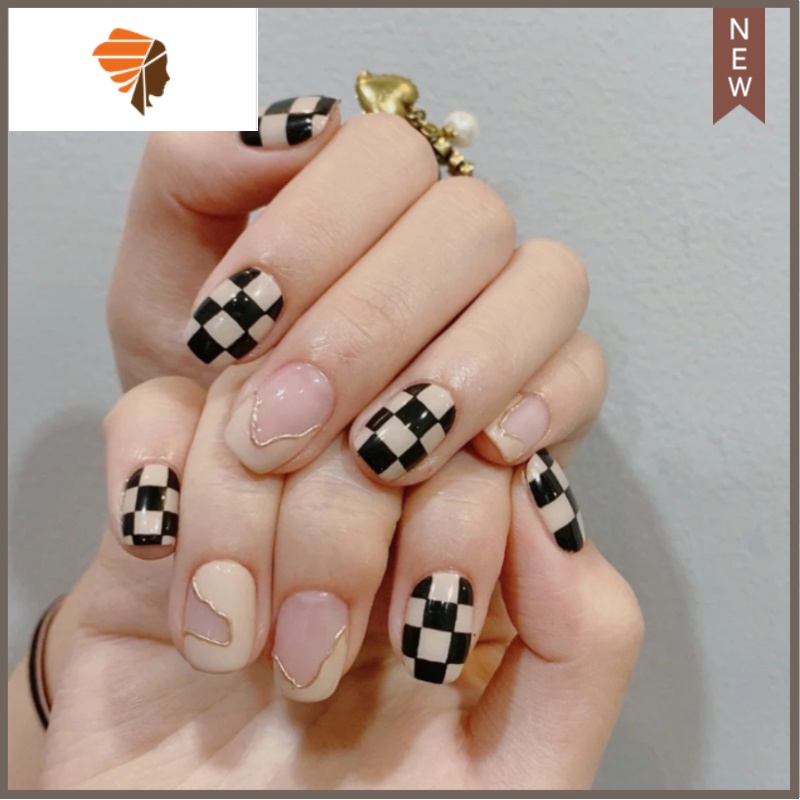 抖音短款假指甲贴片美甲成品可拆卸穿戴甲学生孕妇可用蝴蝶结美甲