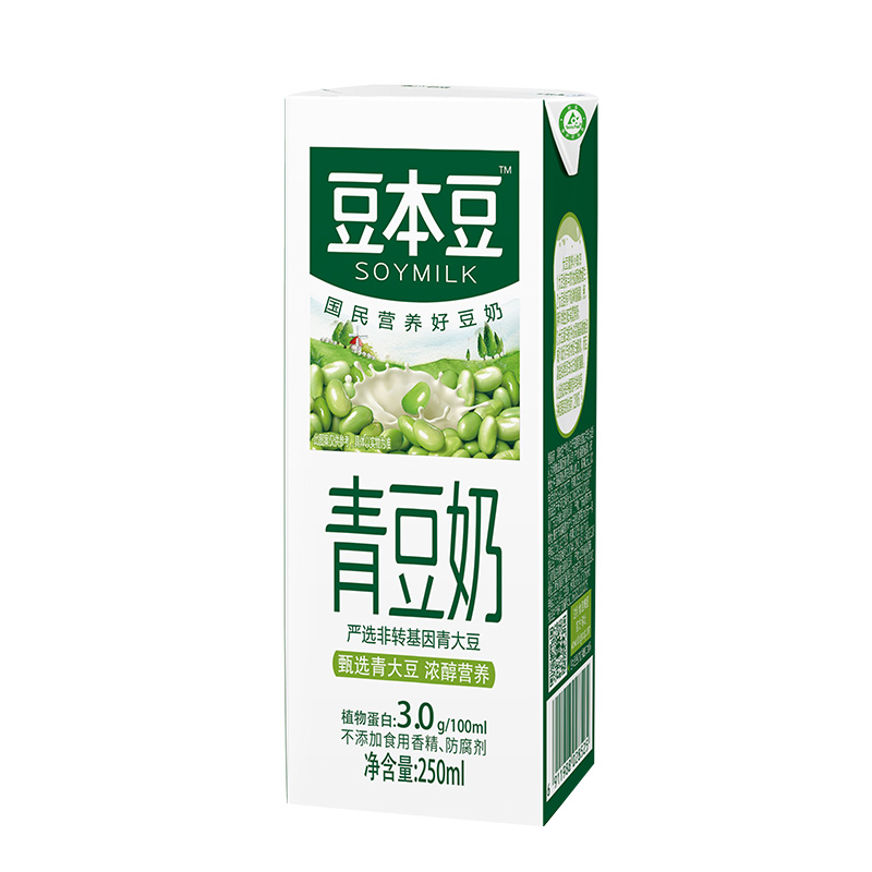 豆本豆 青豆奶 250ml*15 3750ML 盒装(新老包装随机发货)高清大图