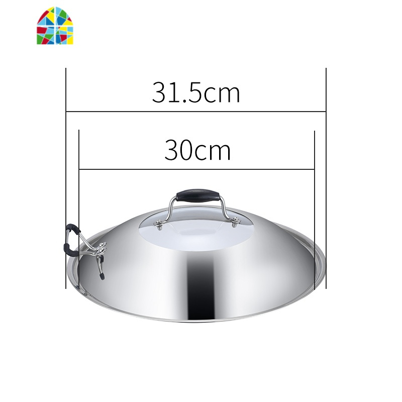 不锈钢锅盖家用通用组合可视盖30 32 34 36cm可立式炒菜锅盖 FENGHOU 组合锅盖[30cm]