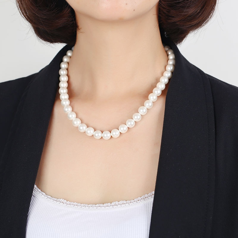 纯珍珠项链[单款] 天然淡水珍珠项链女锁骨链妈妈款玉髓玛瑙吊坠送